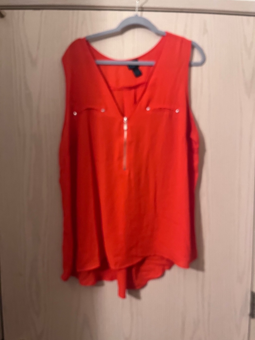 Rue 21 Sleeveless Orange Zip-Front Women's Top
